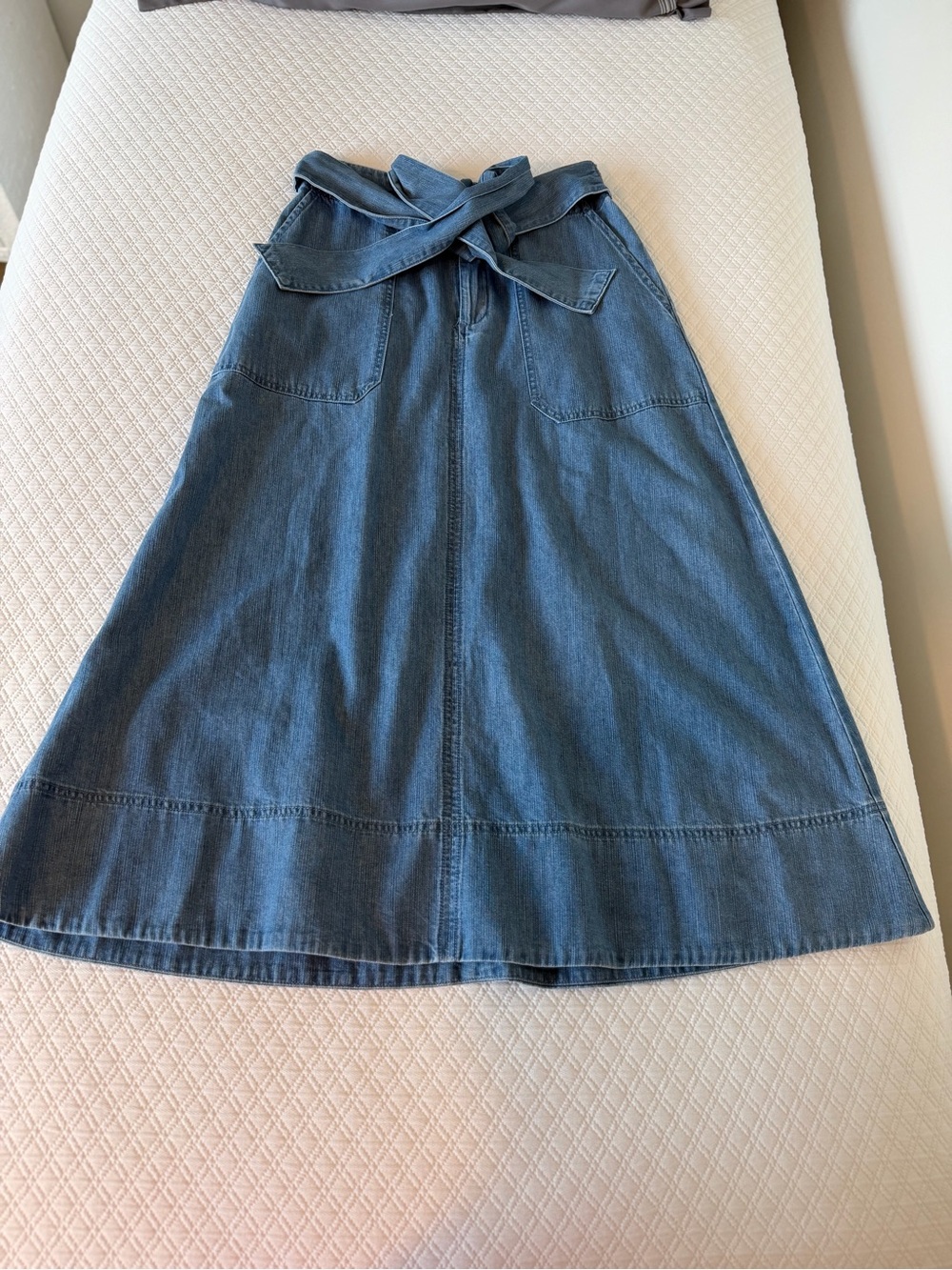 Universal Thread Denim A-Line Tie-Waist Skirt - Blue